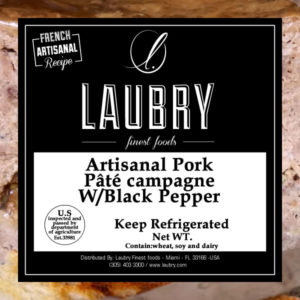LAUBRY Petit Pâté Campagne Poivre Noir (Porc) +/- 200gr
